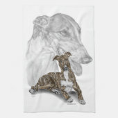 Brindle Greyhound Dog Art Geschirrtuch (Vertikal)
