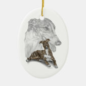 Brindle Greyhound Dog Art Keramik Ornament (Vorne)