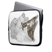 Brindle Greyhound Dog Art Laptopschutzhülle (Vorderseite Links)