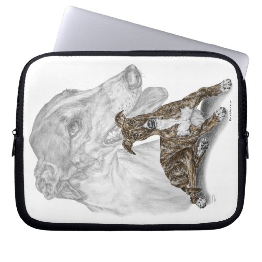 Brindle Greyhound Dog Art Laptopschutzhülle (Vorderseite)