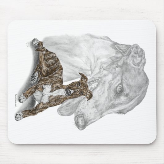Brindle Greyhound Dog Art Mousepad (Vorne)