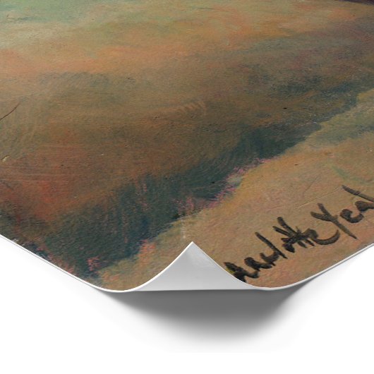 Brindle Greyhound Dog Art Poster (Ecke)