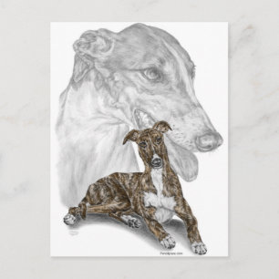 Brindle Greyhound Dog Art Postkarte