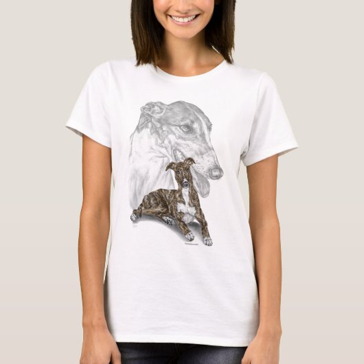 Brindle Greyhound Dog Art T-Shirt (Vorderseite)
