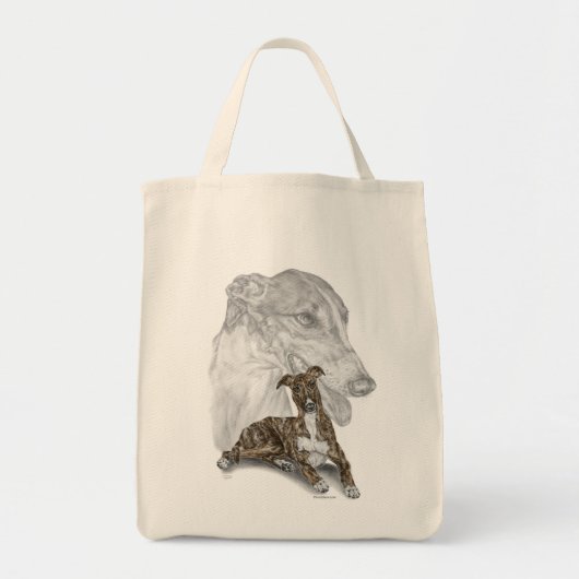 Brindle Greyhound Dog Art Tragetasche (Vorne)