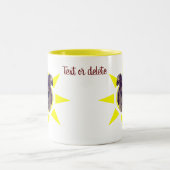 Brindle Greyhound Dog Face Personalisiert Zweifarbige Tasse (Mittel)