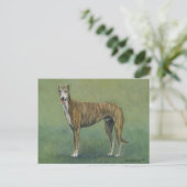 "Brindle Greyhound" Hund Art Postkarte (Stehend Vorderseite)