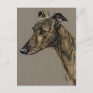 "Brindle Greyhound" Hund Art Postkarte