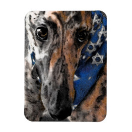 Brindle Greyhound in ihrem Urlaub Bandana Magnet