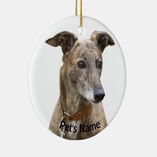 Brindle Greyhound Keramik Ornament (Rechts)