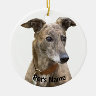 Brindle Greyhound Keramik Ornament