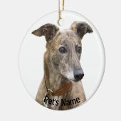 Brindle Greyhound Keramik Ornament (Links)