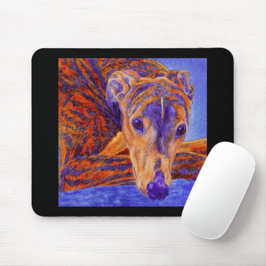 Brindle Greyhound Mousepad - "Ace" (Mit Mouse)