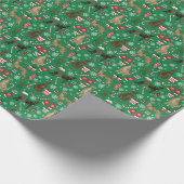 Brindle Greyhounds Weihnachtslieder Geschenkpapier (Ecke)