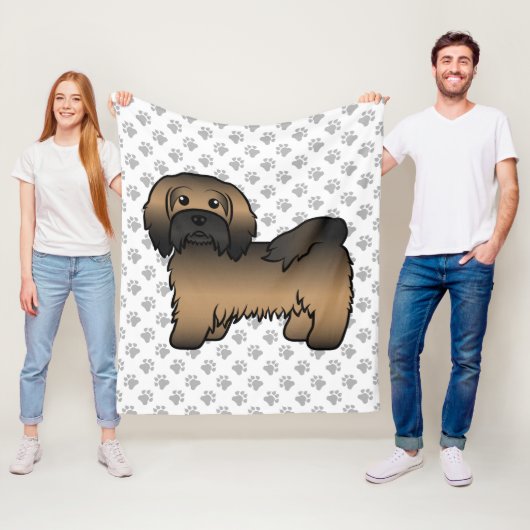 Brindle Havanese Niedlich Cartoon Dog Illustration Fleecedecke (Beispiel)