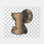 Brindle Havanese Niedlich Cartoon Dog Illustration Fleecedecke (Vorderseite (Horizontal))