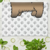 Brindle Havanese Niedlich Cartoon Dog Illustration Geschirrtuch (Gefaltet)