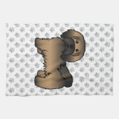 Brindle Havanese Niedlich Cartoon Dog Illustration Geschirrtuch (Horizontal)