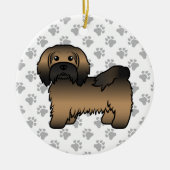 Brindle Havanese Niedlich Cartoon Dog Illustration Keramik Ornament (Vorne)