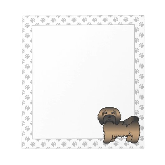 Brindle Havanese Niedlich Cartoon Dog Illustration Notizblock (Vorderseite)