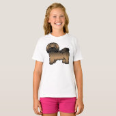 Brindle Havanese Niedlich Cartoon Dog Illustration T-Shirt (Vorne ganz)