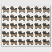 Brindle Havanese Niedlich Cartoon Dog Muster Geschenkpapier (Flach)