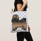 Brindle Havanese Niedlich Cartoon Dog & Paws Tasche (Von Nahem)