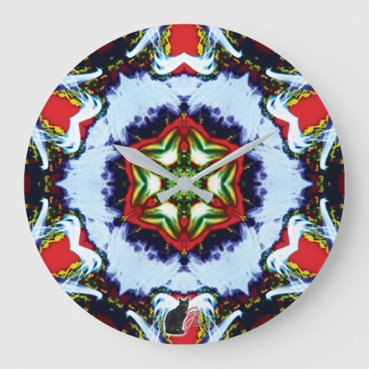 Brindle Kaleidoscope Große Wanduhr (Vorderseite)