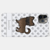Brindle Long Coat Chihuahua Cartoon Dog & Name Case-Mate iPhone Hülle (Rückseite (Horizontal))