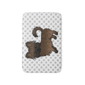 Brindle Long Coat Chihuahua Cartoon Dog & Paws Badematte (Vorderseite Vertikal)