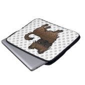 Brindle Long Coat Chihuahua Cartoon Dog & Paws Laptopschutzhülle (Vorne Knopf)