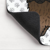 Brindle Long Coat Chihuahua Cartoon Dog & Paws Mousepad (Ecke)