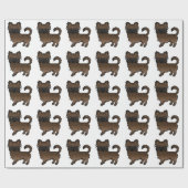 Brindle Long Coat Chihuahua Niedliches Hundemuster Geschenkpapier (Flach)