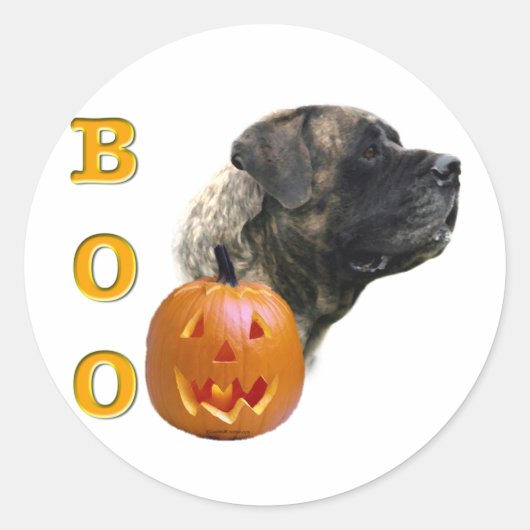 Brindle Mastiff Boo Sticker (Vorderseite)