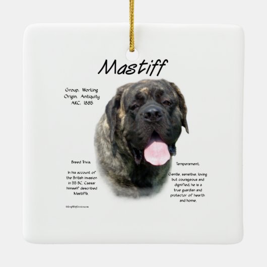 Brindle Mastiff History Keramikornament (Rückseite)