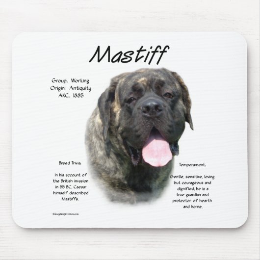 Brindle Mastiff History Mousepad (Vorne)