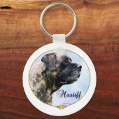 Brindle Mastiff Portrait Schlüsselanhänger (Vorderseite)