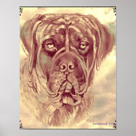 Brindle Mastiff Poster von Carol Zeock