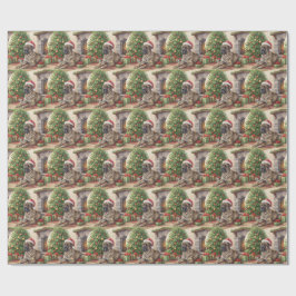 Brindle-Mastiff-Weihnachtspapier Geschenkpapier