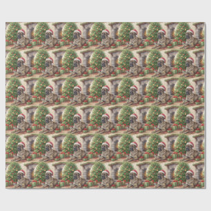 Brindle-Mastiff-Weihnachtspapier Geschenkpapier