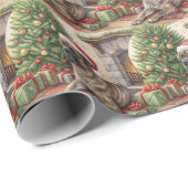 Brindle-Mastiff-Weihnachtspapier Geschenkpapier (Rolleneckpunkt)
