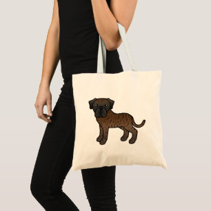 Brindle Old English Mastiff Cartoon Dog Tragetasche