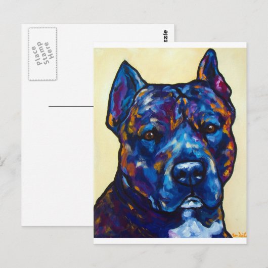 Brindle Pit Bull Cody Postkarte (Vorne/Hinten)
