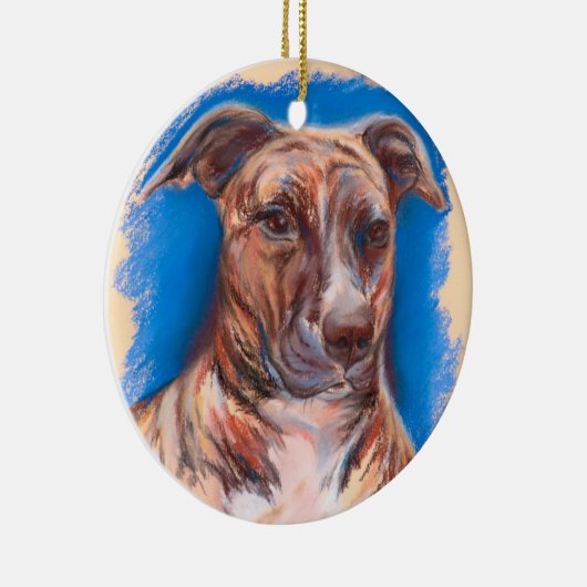 Brindle Pit Bull Dog Keramik Ornament (Rechts)