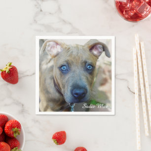 Brindle Pit Bull Puppy von Shirley Taylor Serviette