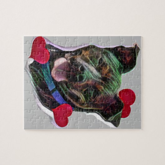 Brindle Pit Bull Staffordshire Herz Puzzle (Horizontal)