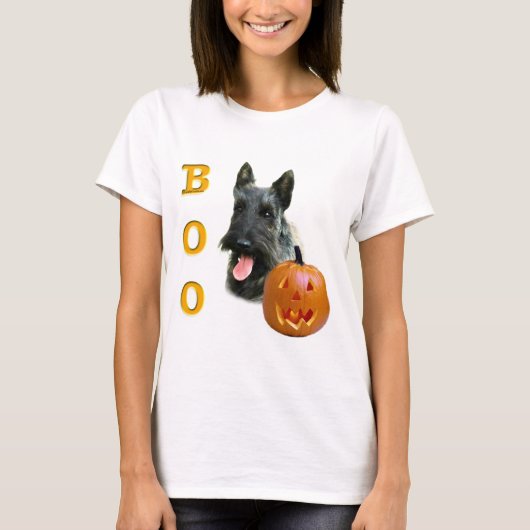 Brindle Scottish Terrier Boo T-Shirt (Vorderseite)