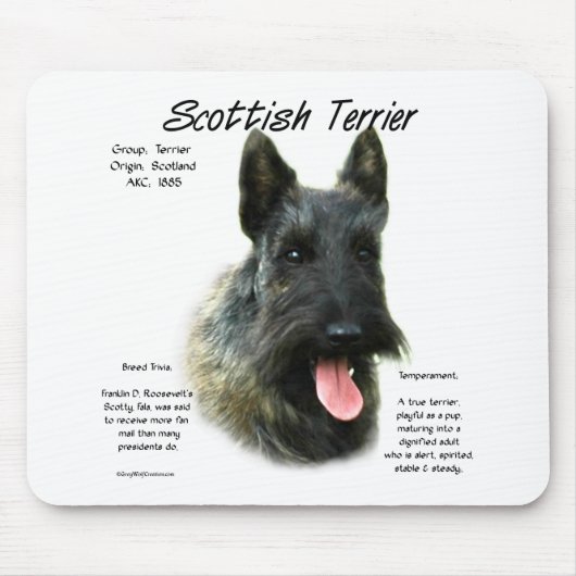 Brindle Scottish Terrier History Mousepad (Vorne)