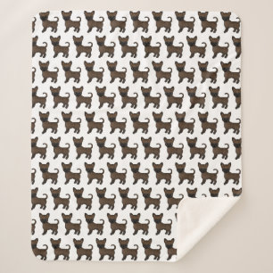 Brindle Smooth Coat Chihuahua Cartoon Dog Muster Sherpadecke