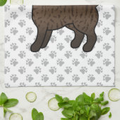 Brindle Smooth Coat Chihuahua Cartoon Dog & Paws Geschirrtuch (Gefaltet)